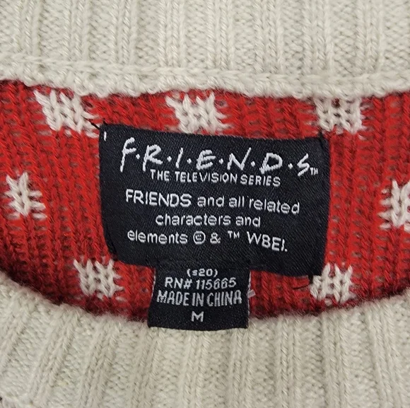 Friends Unisex Crewneck Knit Sweater TV Series Snowflakes Coffee Mugs Men’s M - Picture 12 of 17